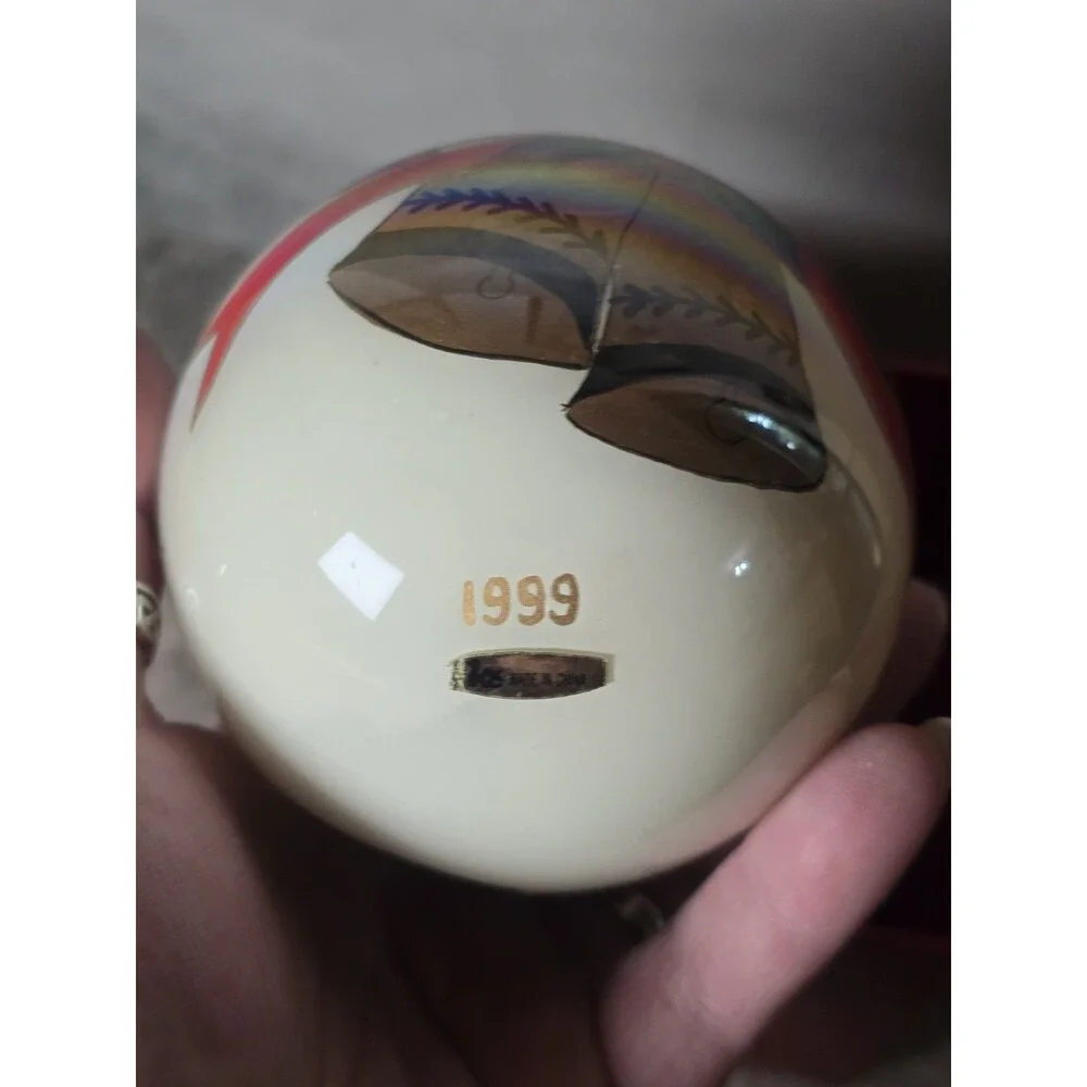 JCPenney Collector Reverse Handpainted Christmas Ornament Bells Glass Ball Box
